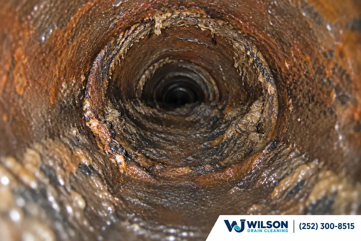 After view for main sewer line cleaning, showing the same scene after service.