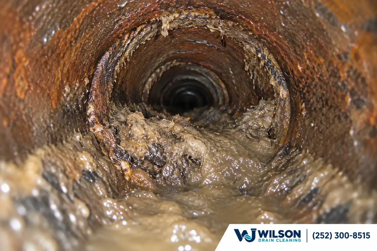 Before view: Internal main sewer camera view.