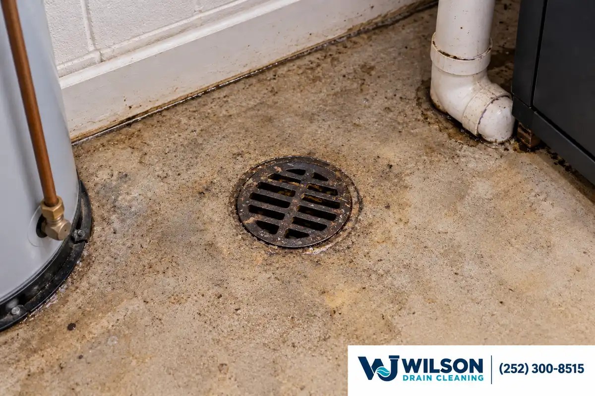 After view for sewer backup service, showing the same scene after service.