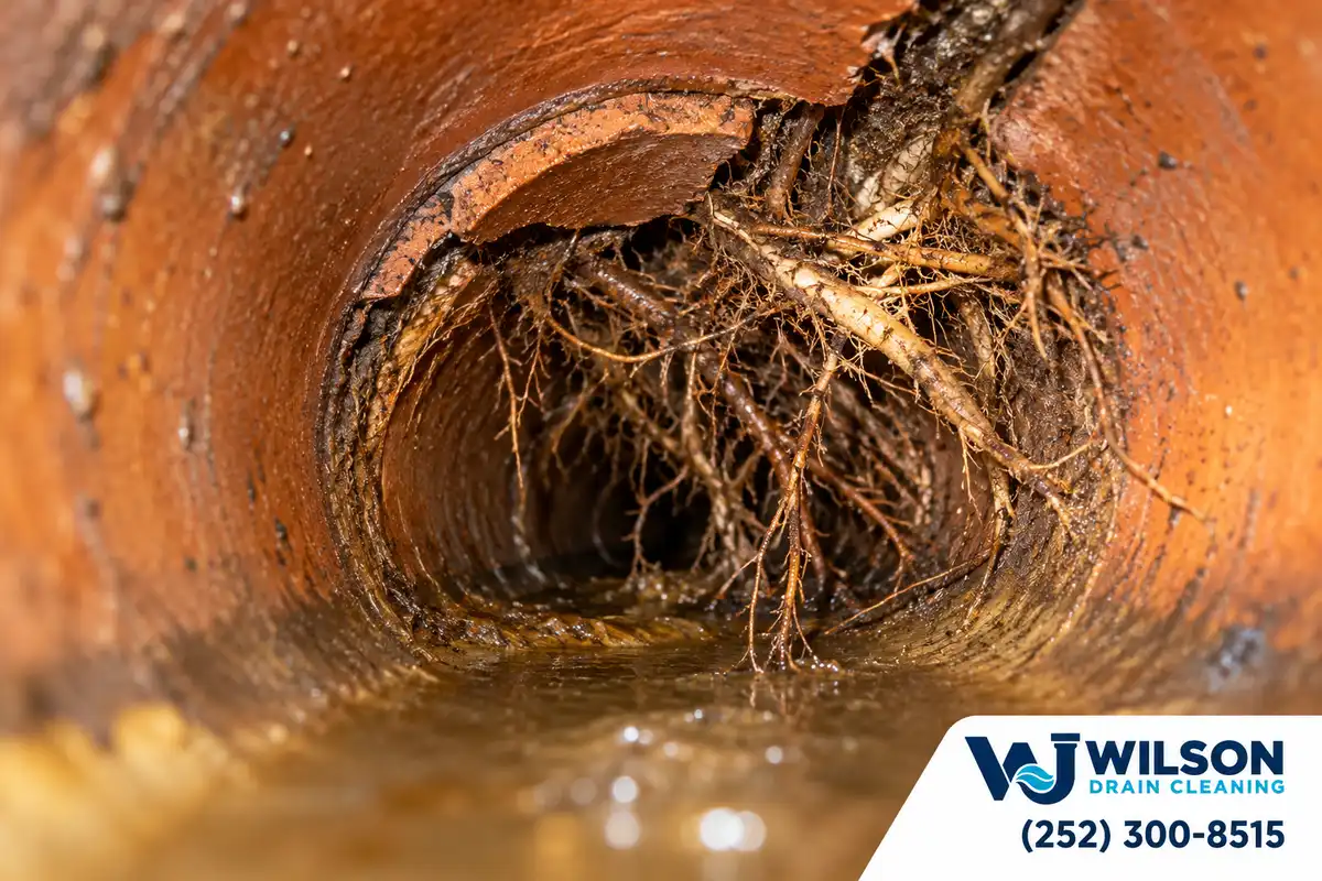 Before view: Internal sewer camera view.